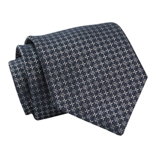 Krawat Klasyczny, Granat w Drobny Wzór - Męski, Szeroki - CHATTIER KRCH1293 ze sklepu JegoSzafa.pl w kategorii Krawaty - zdjęcie 143389042