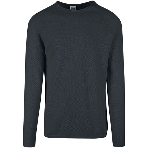 Urban Classics - Knitted raglan long-sleeved top - Longsleeve - czarny ze sklepu EMP w kategorii T-shirty męskie - zdjęcie 143390611