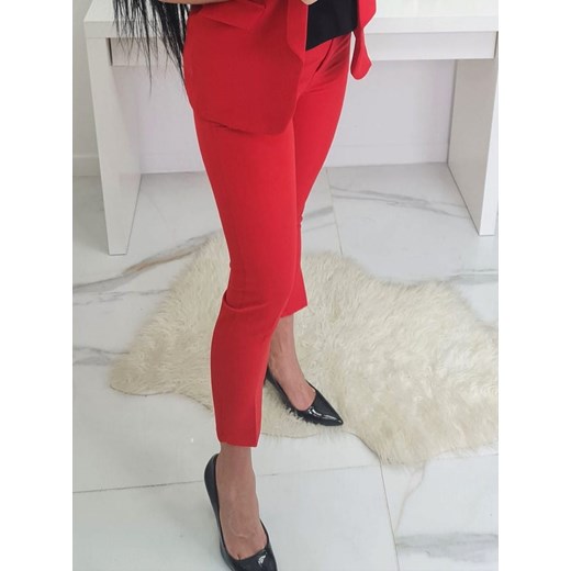 spodnie cygretki nevel - czerwone ze sklepu STYLOWO w kategorii Spodnie damskie - zdjęcie 143405652