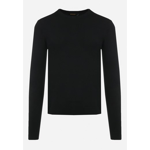 Czarny Sweter z Długim Rękawem Cimandrou 2XL wyprzedaż Born2be Odzież