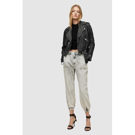 AllSaints ramoneska skórzana damska kolor czarny przejściowa 36 ANSWEAR.com