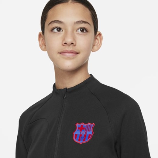 Dzianinowa kurtka piłkarska dla dużych dzieci FC Barcelona Academy Pro - Czerń Nike XL Nike poland