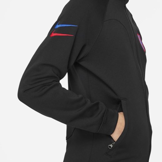 Dzianinowa kurtka piłkarska dla dużych dzieci FC Barcelona Academy Pro - Czerń Nike M Nike poland