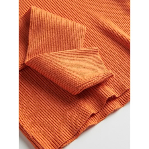 Reserved - Crop top z wiskozą - Pomarańczowy Reserved XL Reserved