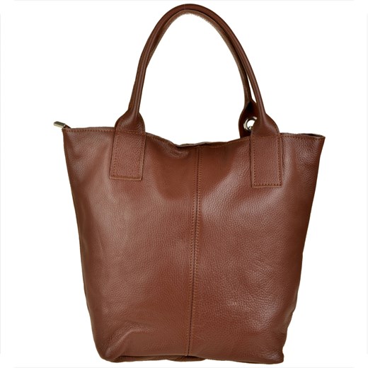 Brąz koniak torebka damska shopper skórzana z podszewką Real Leather uniwersalny melon.pl