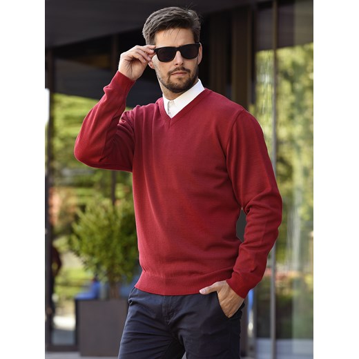 Bond serek - burgund - M ze sklepu Swetry Lasota w kategorii Swetry męskie - zdjęcie 143451931