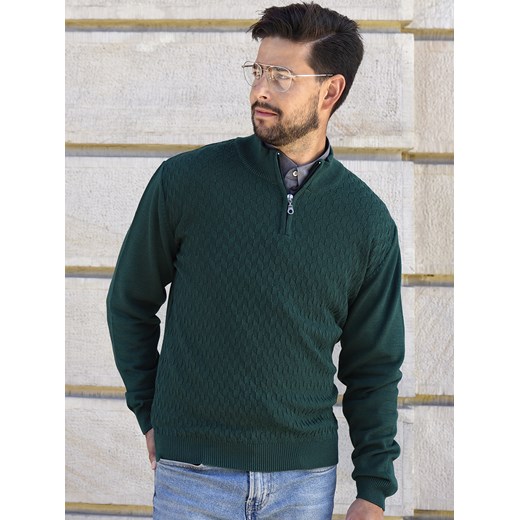 Sweter męski Denis polo - zielony - M ze sklepu Swetry Lasota w kategorii Swetry męskie - zdjęcie 143451934