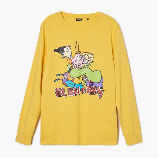 Cropp - Koszulka longsleeve Ed, Edd & Eddy - Żółty Cropp S okazyjna cena Cropp