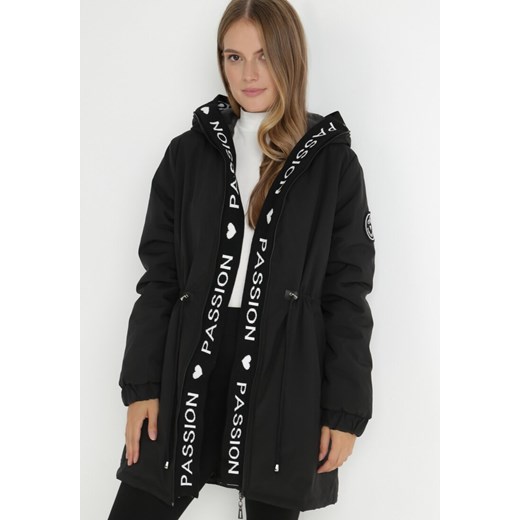 Czarna Kurtka Parka Portesano M promocja Born2be Odzież