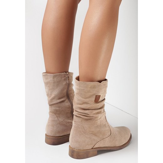 Ciemnobeżowe Botki Helladina 41 okazja born2be.pl