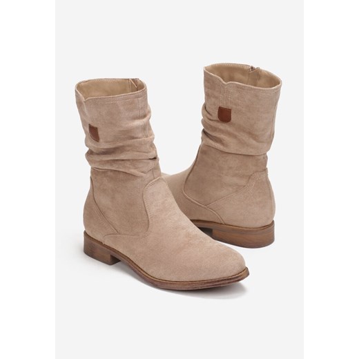 Ciemnobeżowe Botki Helladina 40 born2be.pl okazyjna cena