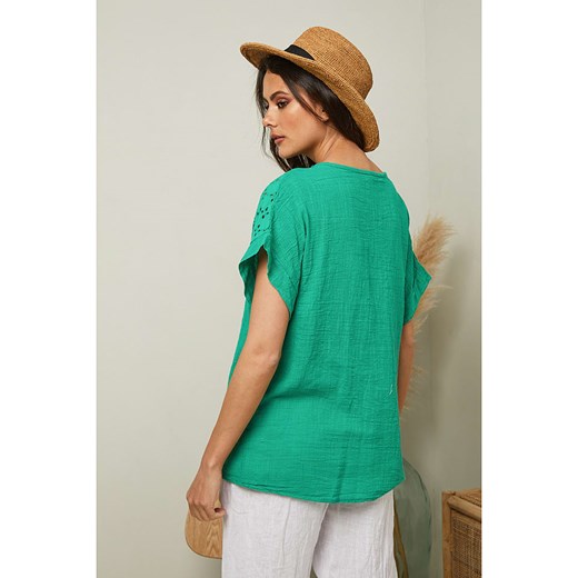 Koszulka "Elymis" w kolorze zielonym Fleur De Lin L Limango Polska okazyjna cena