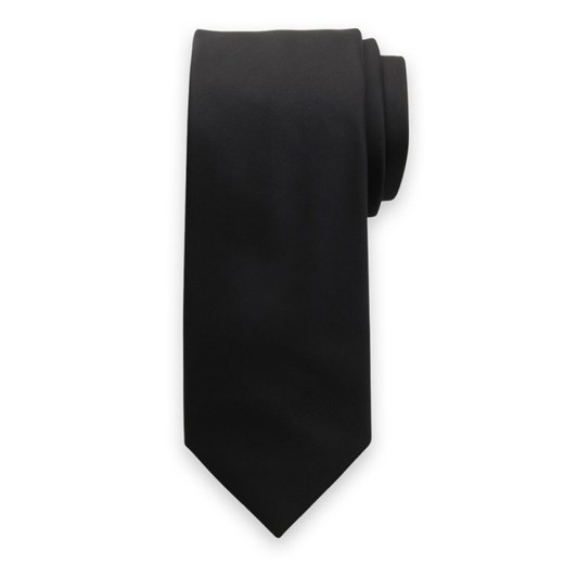 Klasyczny czarny krawat o gładkiej fakturze Willsoor Willsoor