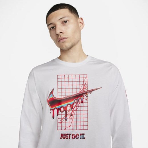 Męski T-shirt z długim rękawem Nike Sportswear - Biel Nike M Nike poland okazyjna cena