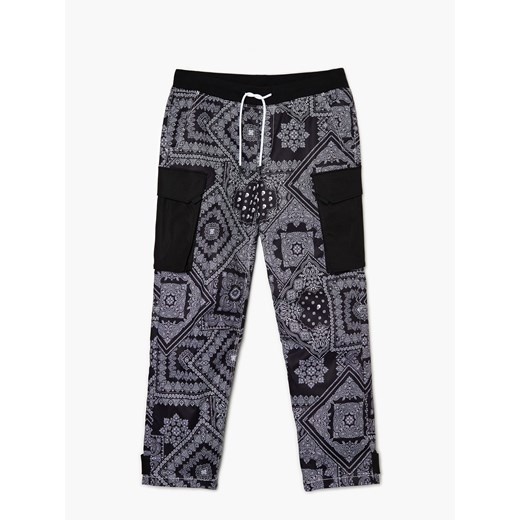 Cropp - Spodnie z motywem bandany - Czarny Cropp 34 Cropp