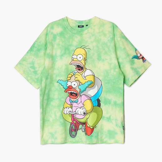 Cropp - Koszulka The Simpsons z wzorem tie-dye - Zielony Cropp XL Cropp okazyjna cena