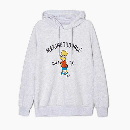 Cropp - Bluza z kapturem The Simpsons - Jasny szary Cropp M Cropp wyprzedaż