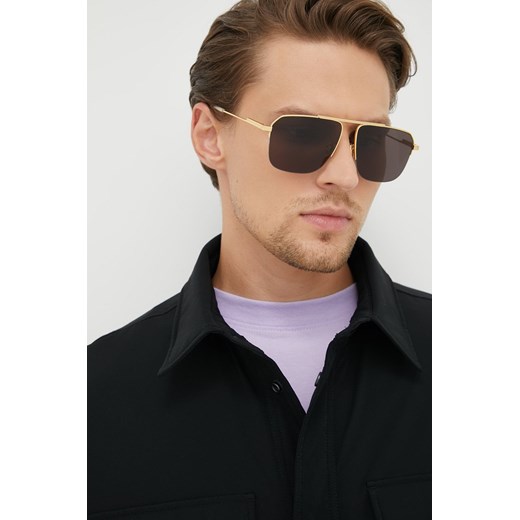 Bottega Veneta okulary przeciwsłoneczne kolor złoty 60 ANSWEAR.com