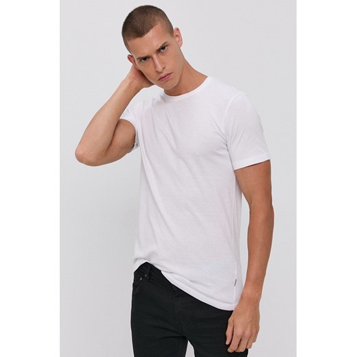 Solid T-shirt bawełniany kolor biały gładki ze sklepu ANSWEAR.com w kategorii T-shirty męskie - zdjęcie 143583654