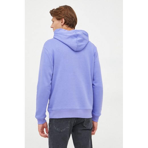GAP bluza męska kolor fioletowy z kapturem z aplikacją Gap M ANSWEAR.com