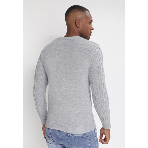 Szary Sweter Jasetros M Born2be Odzież promocyjna cena