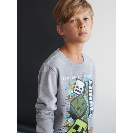Sinsay - Bluza Minecraft - Jasny szary Sinsay 140 Sinsay