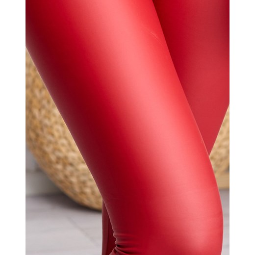 Czerwone legginsy z wysokim stanem - Odzież Royalfashion.pl S/M - 37 royalfashion.pl
