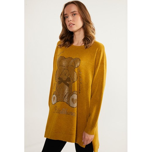 Długi sweter damski z dżetowym wzorem L/XL MONNARI okazyjna cena
