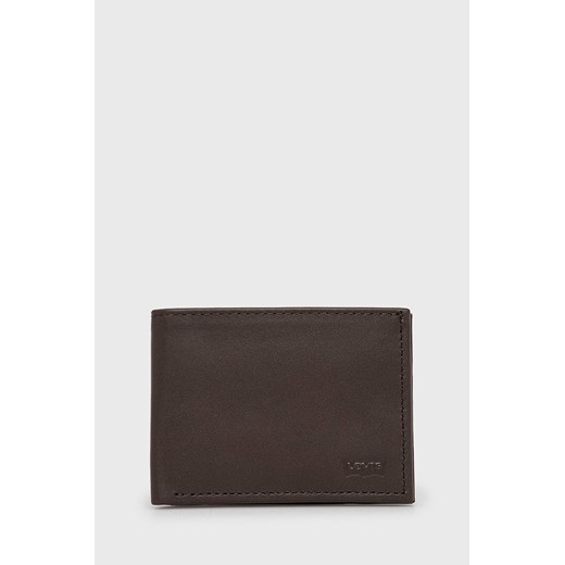 Levi&apos;s portfel skórzany kolor brązowy ze sklepu ANSWEAR.com w kategorii Portfele damskie - zdjęcie 143640574