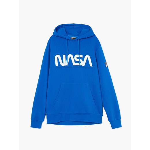 Cropp - Bluza z kapturem NASA - Niebieski Cropp XXL Cropp