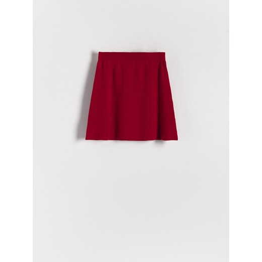 Reserved - Dzianinowa spódnica z wiskozą - Czerwony Reserved L Reserved