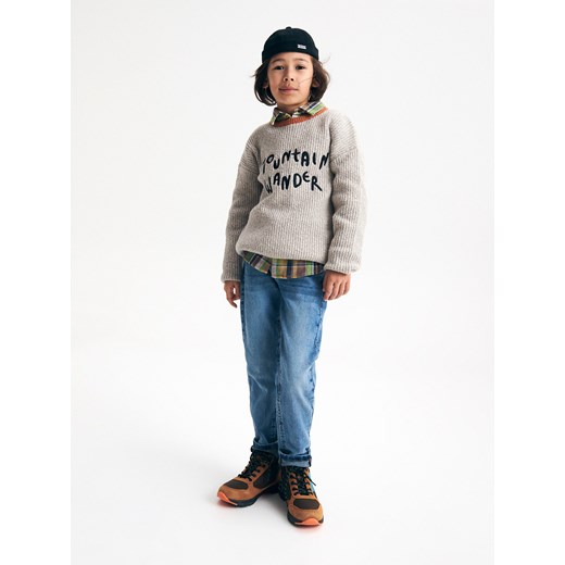 Reserved - Ciepły sweter z aplikacją - Beżowy Reserved 128 (7-8 lat) Reserved