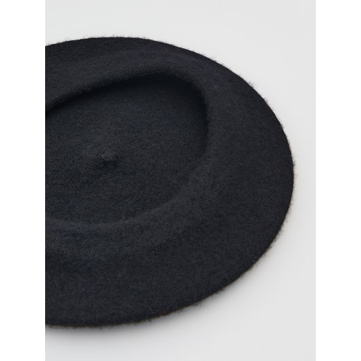 Reserved - Wełniany beret - Czarny Reserved ONE SIZE Reserved