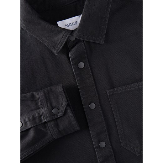 Reserved - Kurtka koszulowa z nadrukiem na plecach - Czarny Reserved XL Reserved