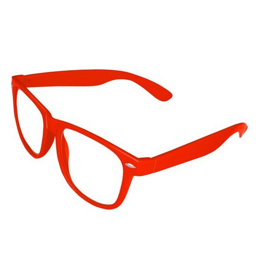 Okulary zerówki Nerdy kujonki czerwone stylion-pl bialy damskie