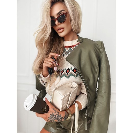 Ramoneska khaki z klapami P169 Noemi Kent-paris XL/42 Charlotte Fashion