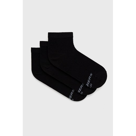 Skechers skarpetki (3-pack) damskie kolor czarny ze sklepu ANSWEAR.com w kategorii Skarpetki damskie - zdjęcie 143699740