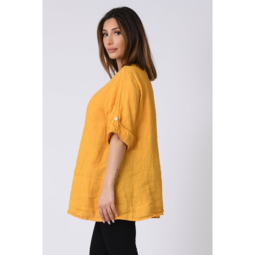 Lniana bluzka "Lilyane" w kolorze żółtym Plus Size Company 48/50 promocja Limango Polska