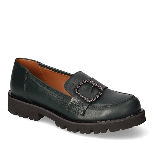 Mokasyny Gamis 6056/T3 Ciemne zielone lico ze sklepu Arturo-obuwie w kategorii Mokasyny damskie - zdjęcie 143709444