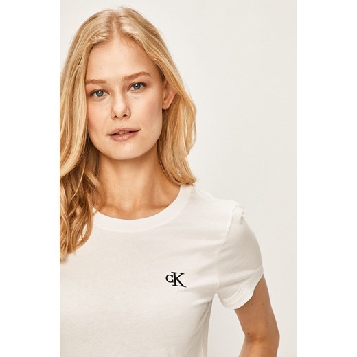 Bluzka damska Calvin Klein z dzianiny z okrągłym dekoltem