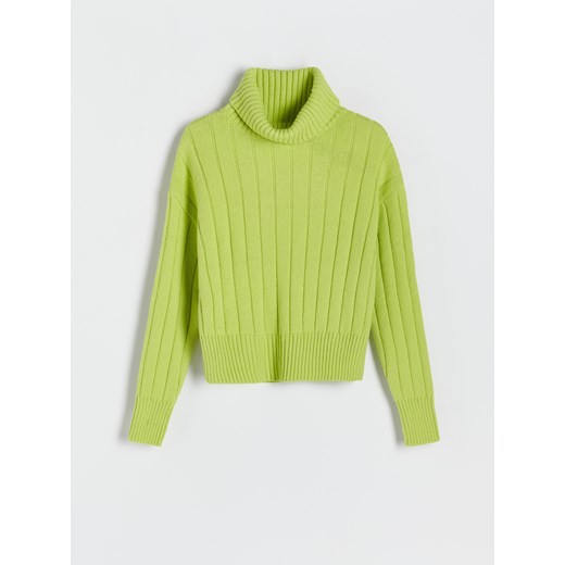 Reserved - Sweter w szerokie prążki - Zielony Reserved M Reserved