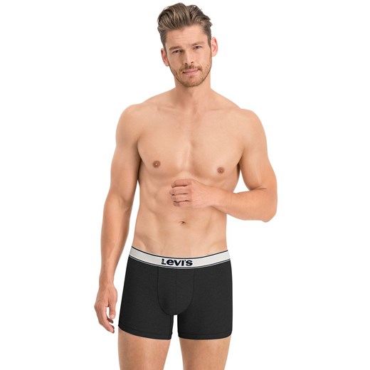 Levis 2-pack bawełnianych bokserek męskich 100001150, Kolor czarny melanż, Rozmiar S, Levis ze sklepu Intymna w kategorii Majtki męskie - zdjęcie 143752682