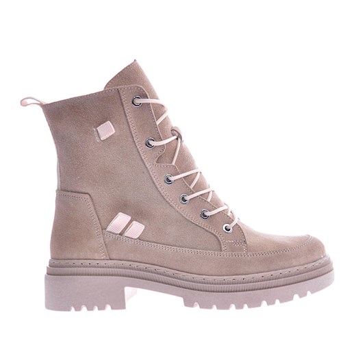 Damskie beżowe trapery z naturalnej skóry /B5-3 12554 R2460/ 38 wyprzedaż Pantofelek24.pl Jacek Włodarczyk