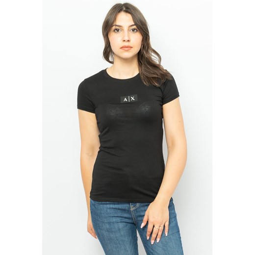 t-shirt damski armani exchange 6lyt65 yj3rz czarny ze sklepu Royal Shop w kategorii Bluzki damskie - zdjęcie 143798122
