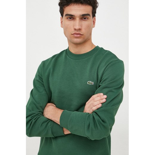 Lacoste bluza męska kolor zielony gładka Lacoste XL ANSWEAR.com