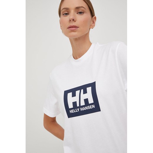 Helly Hansen t-shirt bawełniany kolor granatowy z nadrukiem Helly Hansen L ANSWEAR.com