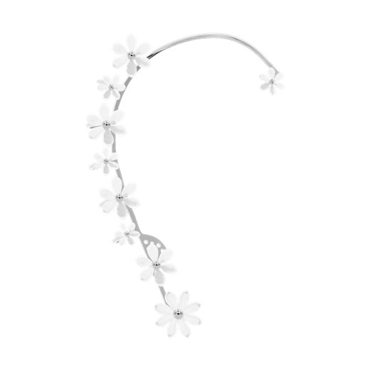 Nausznica Flowers posrebrzana z niezapominajkami z masy perłowej prawa Lilou One size Lilou