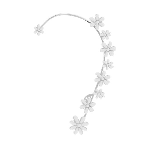 Nausznica Flowers lewa posrebrzana Lilou One size Lilou