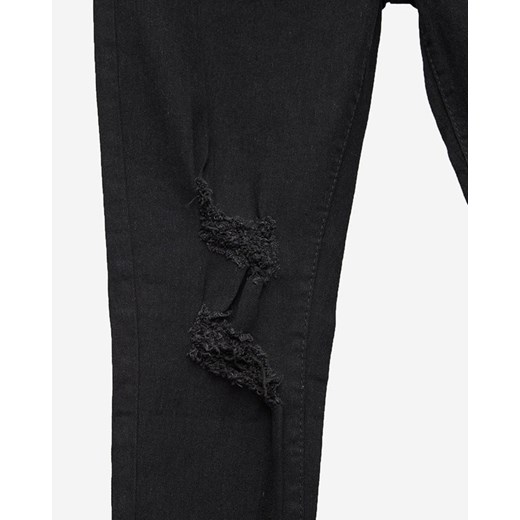 Czarne jeansy damskie rurki z przetarciami- Odzież Royalfashion.pl L - 40 royalfashion.pl