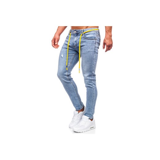 Niebieskie spodnie jeansowe męskie regular fit Denley KX568 36/XL wyprzedaż Denley